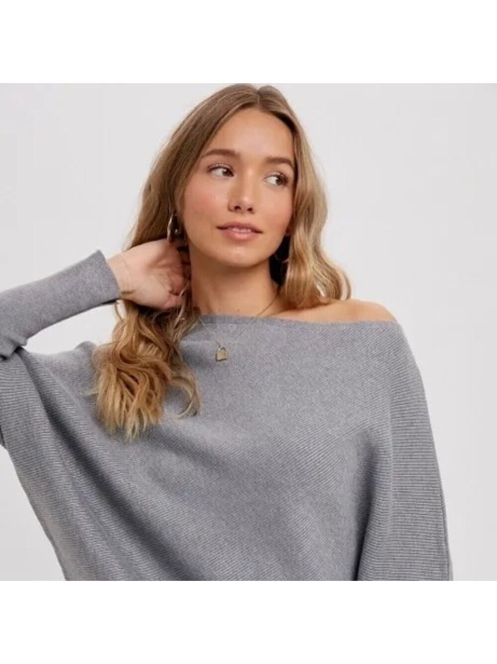 FINAL PIECES!!!! Asymmetrical Open Shoulder Dolman Pullover - Picture 8 of 11